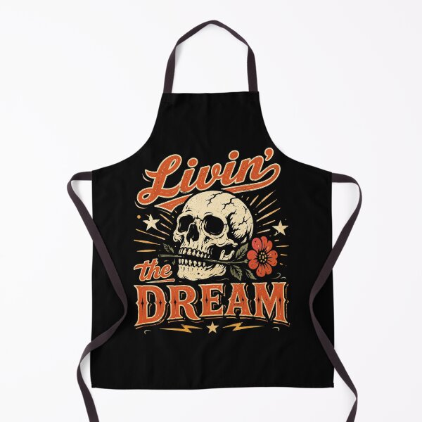 Item preview, Livin' the Dream Vintage Skull, Retro Distressed Grunge, Gothic Aesthetic Gift designed and sold by Sprinkle12345.