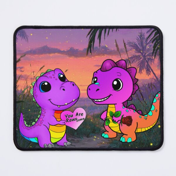 Item preview, Cute Purple Dinos Sunset Love designed and sold by Hunkie Punkie Designs.
