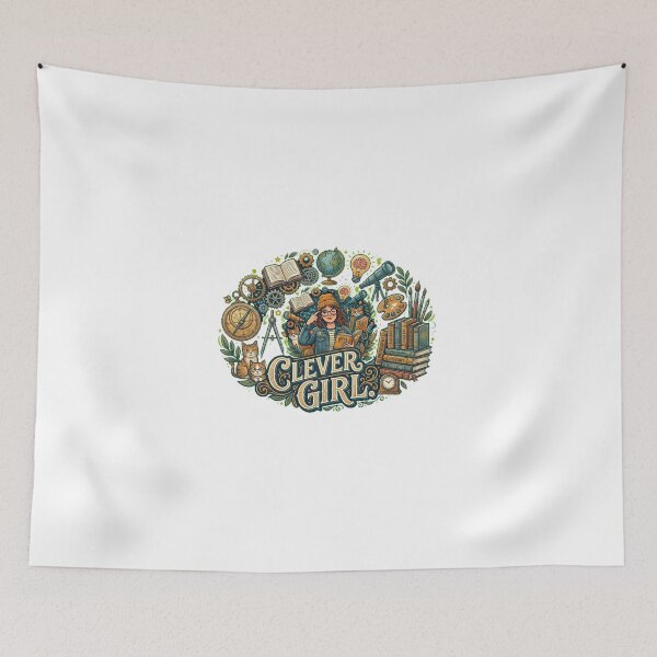 Item preview, Smart Girl Universe Education Vintage Illustration designed and sold by Alta-store.