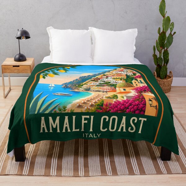 Item preview, Amalfi Coast Vintage Travel Illustration designed and sold by HomeLivingCo.