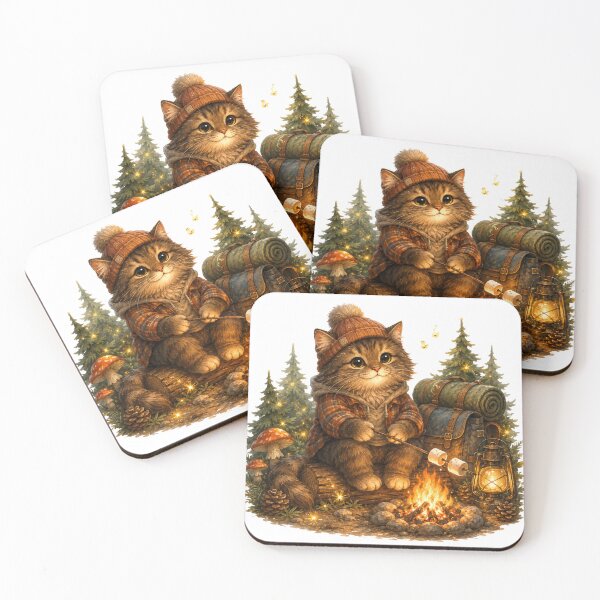 Item preview, Camping Adventure Cat designed and sold by artesiaKT.