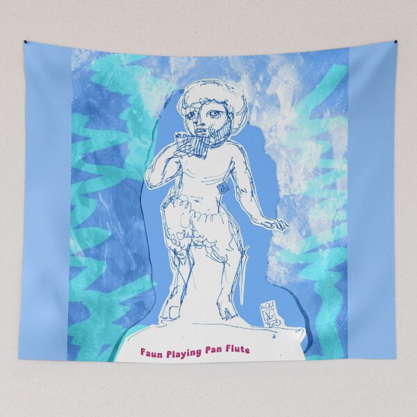 Item preview, Playing Pan Flute (Original Art Drawing by ACCI) designed and sold by VanyssaGraphics.