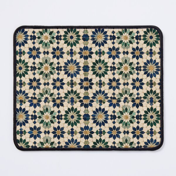 Item preview, Elegant Moroccan Blue and Emerald Geometric Tile Pattern designed and sold by PatternFranzy.