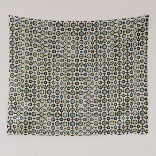 Item preview, Elegant Moroccan Blue and Emerald Geometric Tile Pattern designed and sold by PatternFranzy.