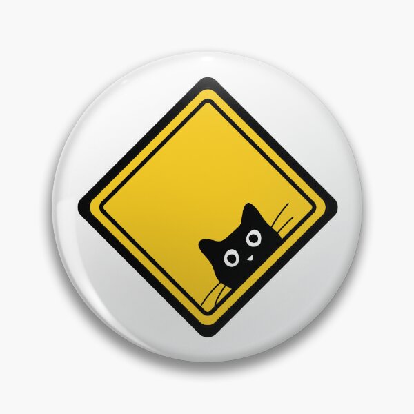 Item preview, Black Funny Sneaky Cat Warning Sign Beware of Cats US Road Sign designed and sold by Artycom.