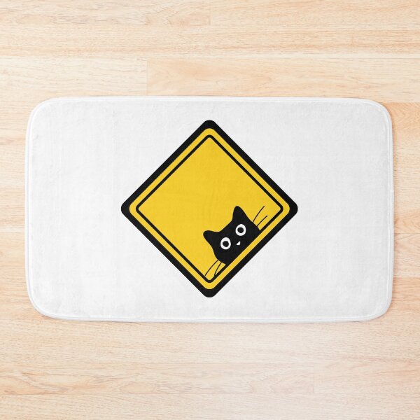 Item preview, Black Funny Sneaky Cat Warning Sign Beware of Cats US Road Sign designed and sold by Artycom.