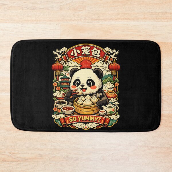 Item preview, Giant Panda Eating Soup Dumplings (Xiao Long Bao) Kawaii designed and sold by redsharkuk.