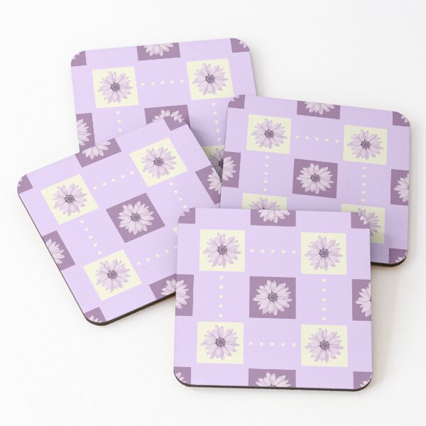 Item preview, Lavender Daisy Checker Pattern | Soft Purple Floral Retro Seamless designed and sold by Dino-Lune.