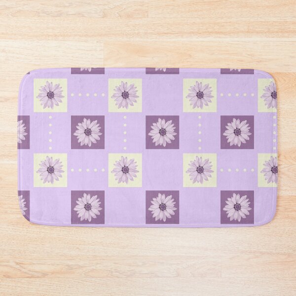 Item preview, Lavender Daisy Checker Pattern | Soft Purple Floral Retro Seamless designed and sold by Dino-Lune.