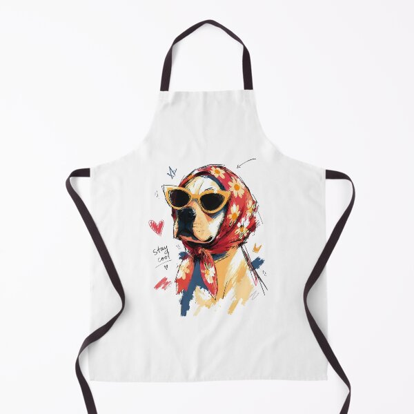 Item preview, Stay Cool Dog with Floral Headscarf & Sunglasses – Hand-Drawn Art designed and sold by RamyGallery.
