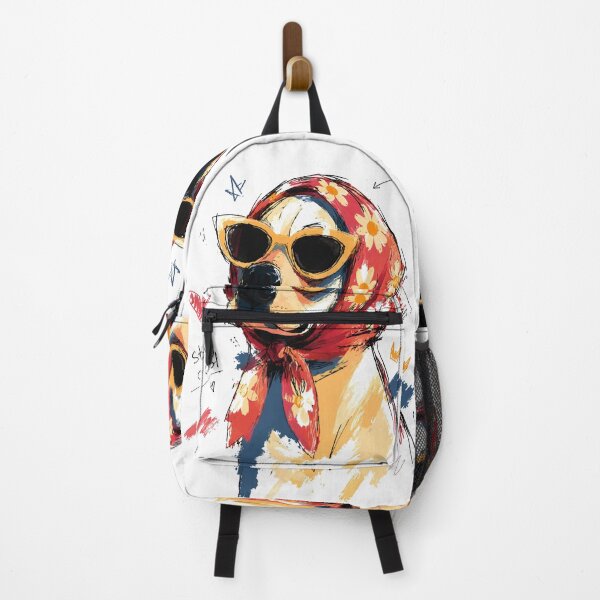 Item preview, Stay Cool Dog with Floral Headscarf & Sunglasses – Hand-Drawn Art designed and sold by RamyGallery.