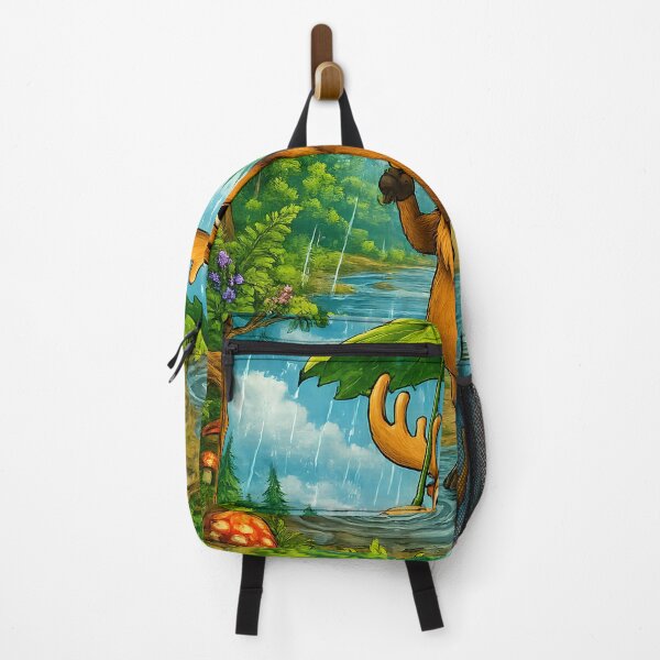 Item preview, Rainy Day Moose | Whimsical Forest Nature Art designed and sold by Clothes With Smiling Animals Walt Gral.