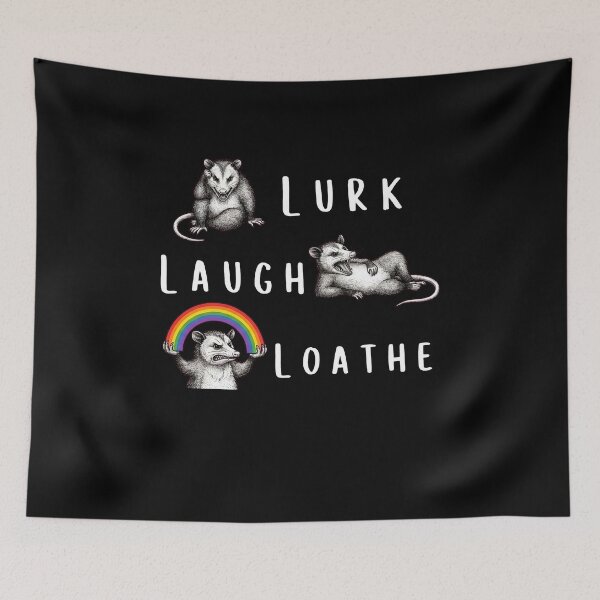 Item preview, Lurk Laugh Loathe Possum Meme Humor Quote designed and sold by elderberry.
