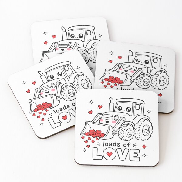 Item preview, Kawaii Tractor Loads Of Love | Wholesome Farm Construction Valentine Aesthetic designed and sold by Dulxoz.