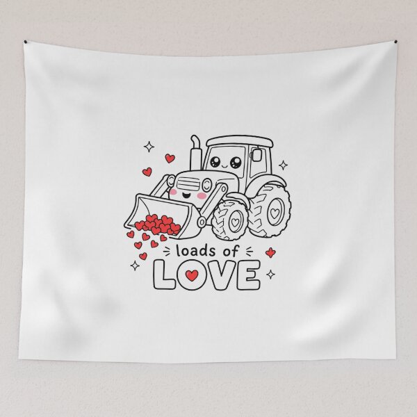 Item preview, Kawaii Tractor Loads Of Love | Wholesome Farm Construction Valentine Aesthetic designed and sold by Dulxoz.