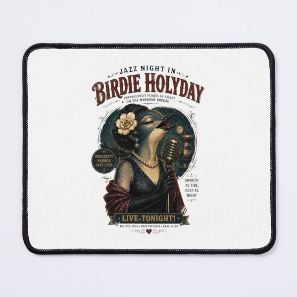 Item preview, Birdie Holyday Vintage Jazz T-Shirt | Whalecity Harbor Jazz Club designed and sold by lorelunestudio.