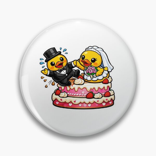Item preview, Wedding Ducks on Fun Cake - Bride and Groom Magnet designed and sold by Hasprints.