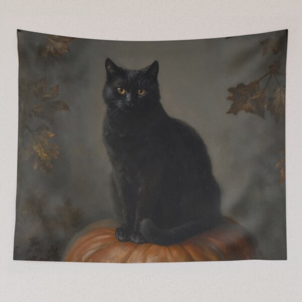 Item preview, Black Cat on Pumpkin Gothic Halloween Autumn Art designed and sold by DarkHolyQueen.