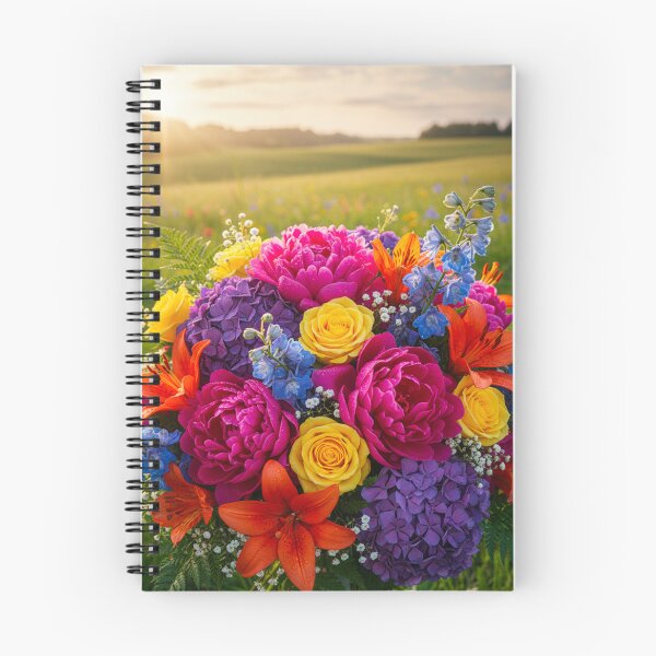 Artikelvorschau, Farbenfroher Blumenstrauß im Sonnenuntergangsfeld entworfen und verkauft von behappyandrelax.