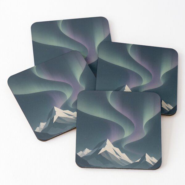 Item preview, Aurora Borealis Wall Art – Northern Lights Mountain Night Sky Print Dark Bedroom Decor designed and sold by Martin's_Design.