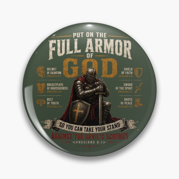 Item preview, PUT ON THE FULL ARMOR OF GOD | EPHESIANS 6:11 | CHRISTIAN KNIGHT T-SHIRT designed and sold by LowBatteryStudio ⭐.