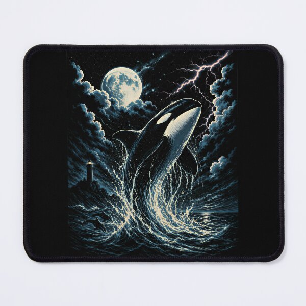 Item preview, Vintage Orca Midnight Moon 90s Graphic Retro Killer Whale designed and sold by Blok45.