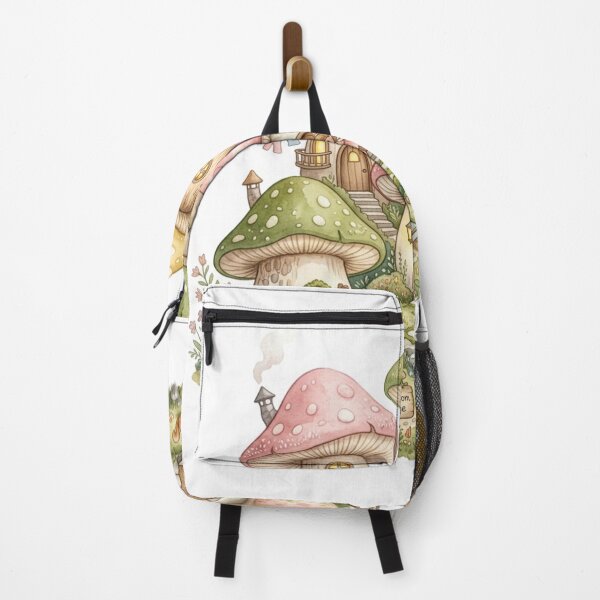 Item preview, Cute Mushroom Village Cottagecore Fairy Watercolor Art designed and sold by Arobinoz.