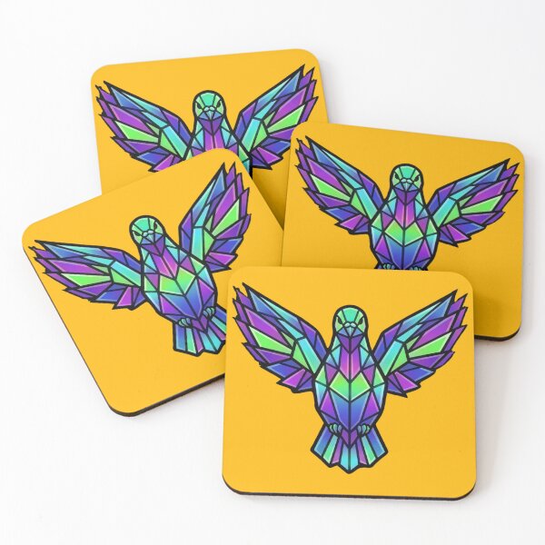 Item preview, Stained Glass Pigeon Geometric Bird Art designed and sold by azule1.