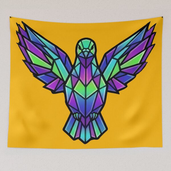 Item preview, Stained Glass Pigeon Geometric Bird Art designed and sold by azule1.