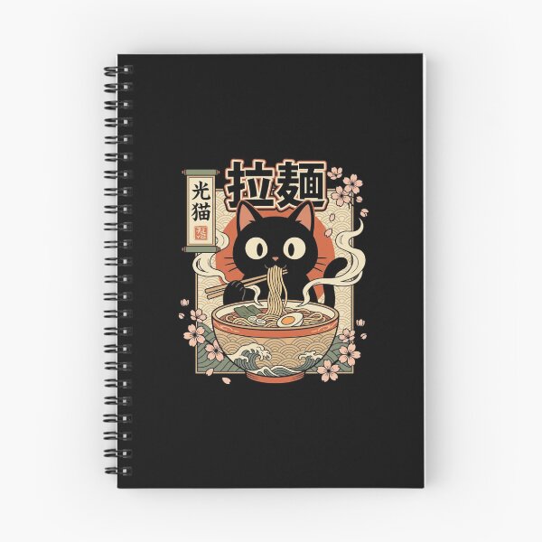 Item preview, Black Cat Eating Ramen Bowl Japanese Kawaii Art designed and sold by SiarheiYur.