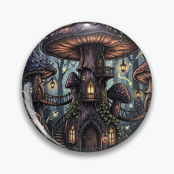Item preview, Dark Cottagecore Gothic Mushrooms Moonlight Fireflies designed and sold by Arobinoz.