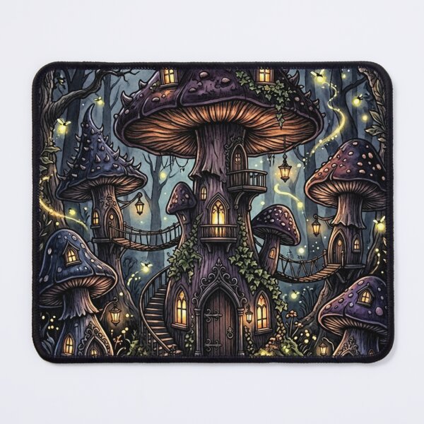 Item preview, Dark Cottagecore Gothic Mushrooms Moonlight Fireflies designed and sold by Arobinoz.