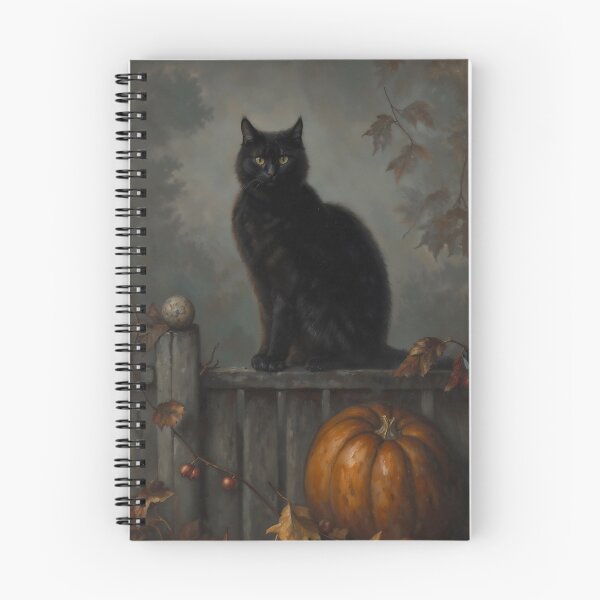 Item preview, Black Cat on Fence Halloween Pumpkin Autumn Art designed and sold by DarkHolyQueen.