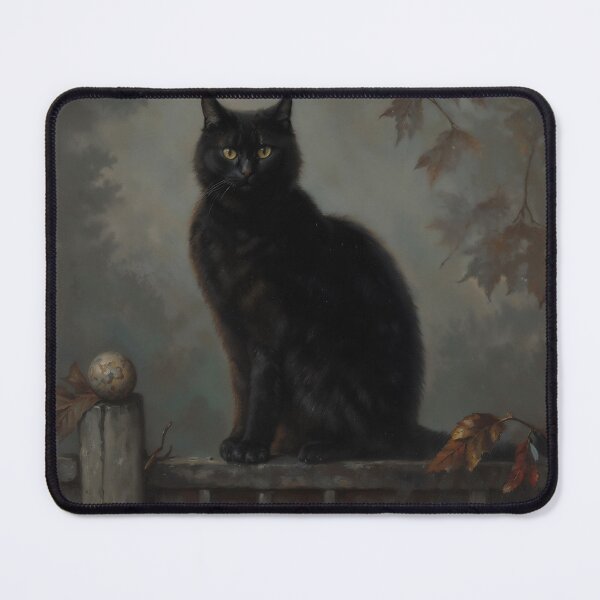 Item preview, Black Cat on Fence Halloween Pumpkin Autumn Art designed and sold by DarkHolyQueen.
