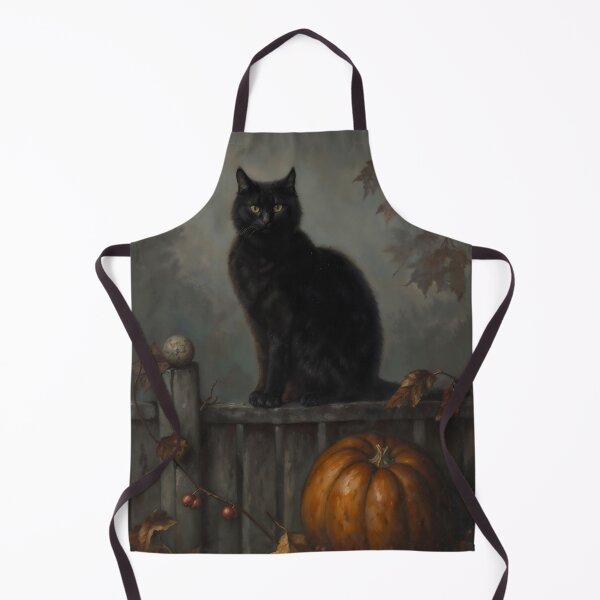 Item preview, Black Cat on Fence Halloween Pumpkin Autumn Art designed and sold by DarkHolyQueen.