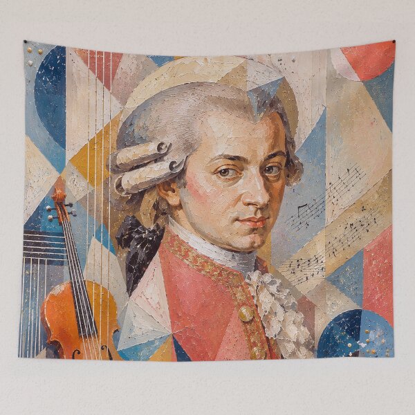 Artikelvorschau, Gemälde des österreichischen Komponisten Wolfgang Amadeus Mozart. entworfen und verkauft von GalleryKauffeld.