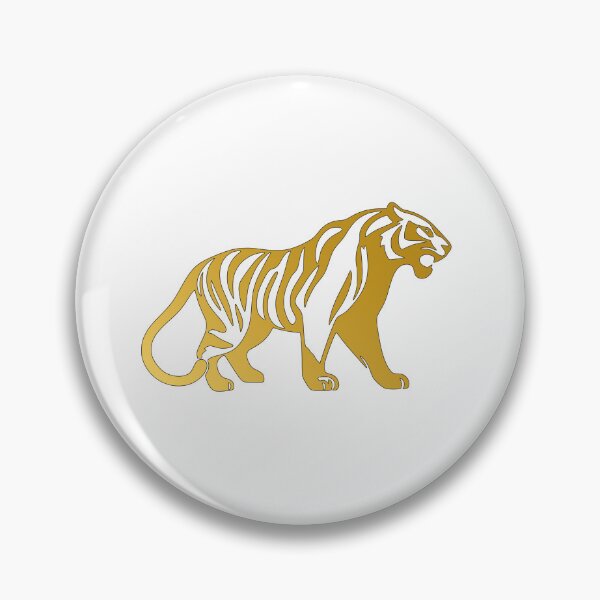 Item preview, Golden Tiger Silhouette Fierce Aura Minimalist Art designed and sold by DGGraphicsStudio.