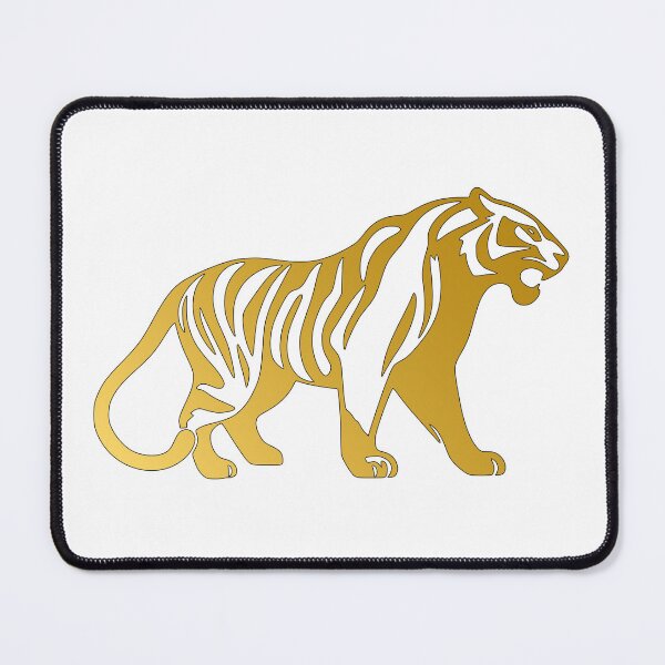 Item preview, Golden Tiger Silhouette Fierce Aura Minimalist Art designed and sold by DGGraphicsStudio.