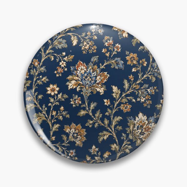 Item preview, Elegant Midnight Blue Vintage Botanical Floral Pattern designed and sold by PatternFranzy.