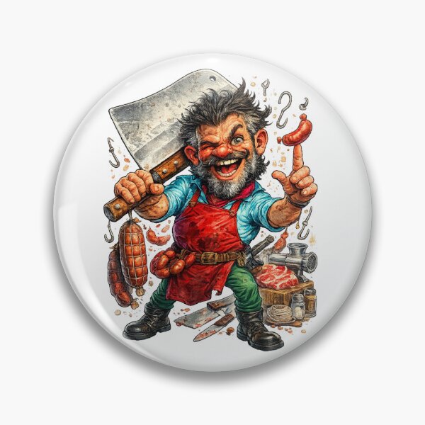 Item preview, Funny Butcher Cartoon designed and sold by AlexLineArt.