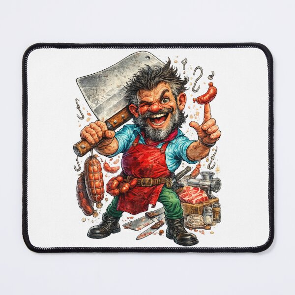 Item preview, Funny Butcher Cartoon designed and sold by AlexLineArt.