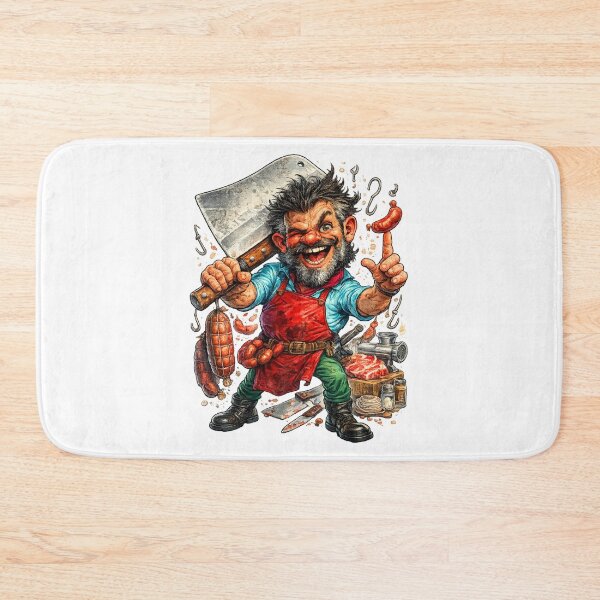 Item preview, Funny Butcher Cartoon designed and sold by AlexLineArt.