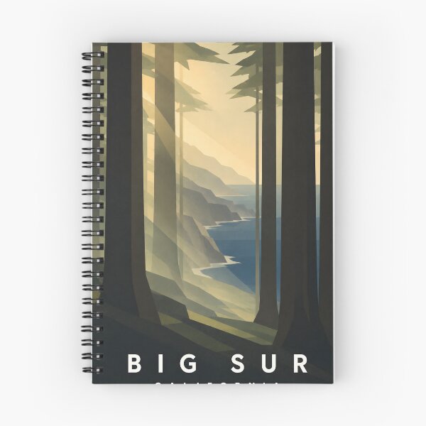 Item preview, Big Sur Wall Art – California Redwood Forest Ocean View Minimalist Travel Poster Coastal designed and sold by Martin's_Design.