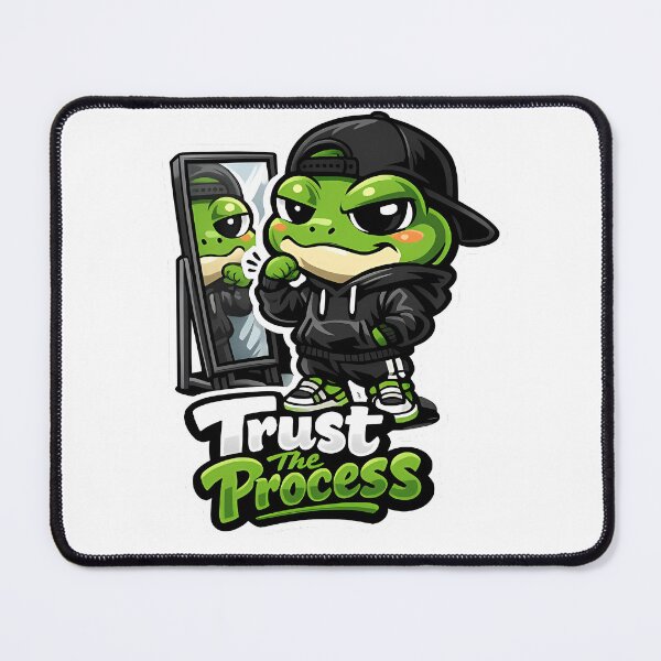 Item preview, Trust The Process Frog – Funny Gym Mirror Cartoon Mascot Sticker designed and sold by Aesthicer.