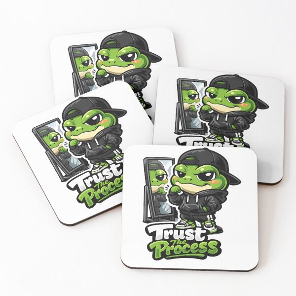 Item preview, Trust The Process Frog – Funny Gym Mirror Cartoon Mascot Sticker designed and sold by Aesthicer.