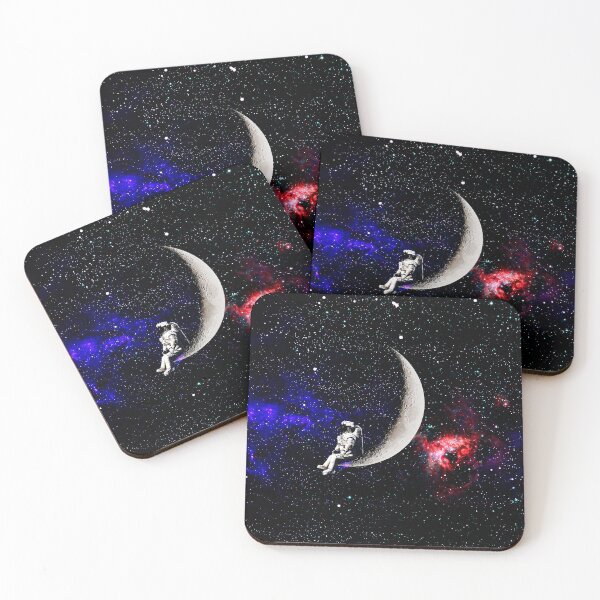 Item preview, Astronaut sitting on the crescent moon  designed and sold by FahdSpaceArt.