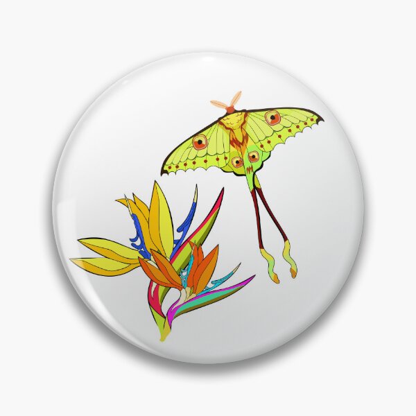 Item preview, Tropical Night: Comet Moth and Bird of Paradise designed and sold by OrPolly.