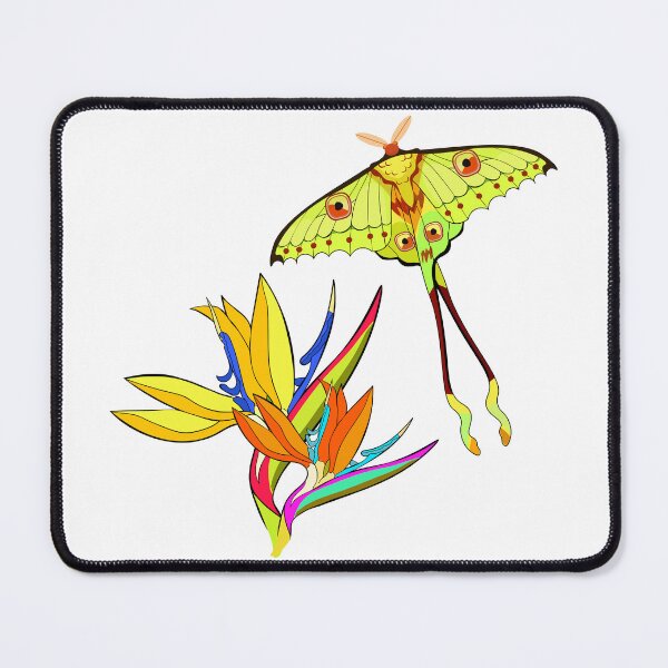 Item preview, Tropical Night: Comet Moth and Bird of Paradise designed and sold by OrPolly.