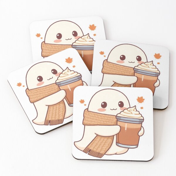 Item preview, Cute Cozy Ghost Coffee Kawaii Sticker | Adorable Autumn Ghost Latte designed and sold by Stylestickers55.