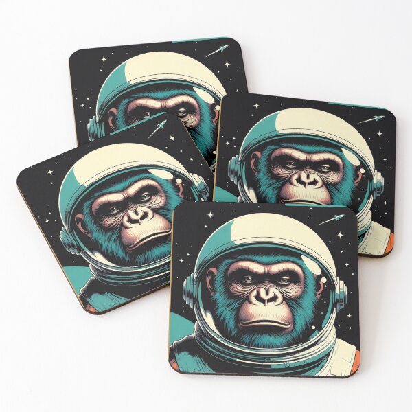Item preview, MISSION UNKNOWN Astronaut Ape Retro Sci‑Fi T‑Shirt | Cosmic Monkey Space Graphic Tee designed and sold by Peanutspixel.